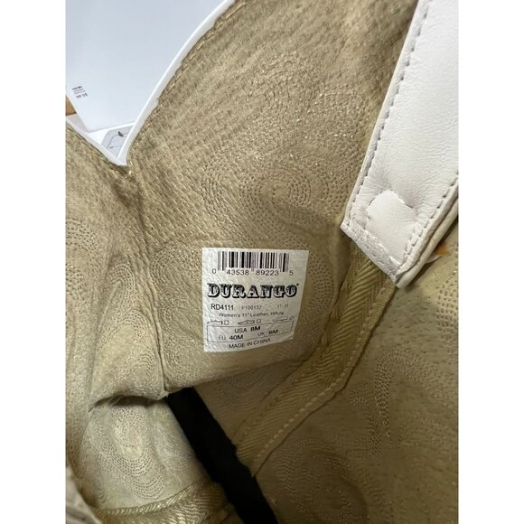 Durango Women’s White Leather Western Cowboy Boots Size 8 Embroidered Design - Picture 3 of 10